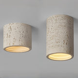 Modern Khaki Cylinder Flush Mount Ceiling Light 2-Light Image - 5