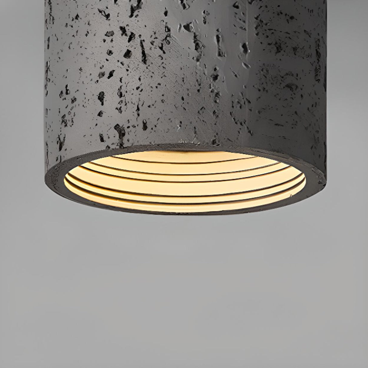 Modern Khaki Cylinder Flush Mount Ceiling Light 2-Light Image - 8