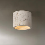 Modern Khaki Cylinder Flush Mount Ceiling Light 2-Light Image - 9