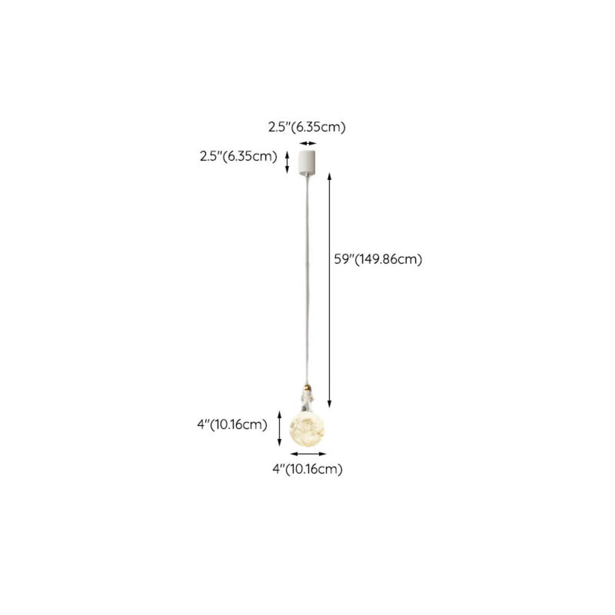 Modern Kids Astronaut Moon Pendant Lights Adjustable Cord 