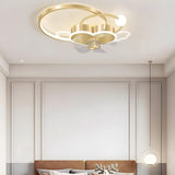 Modern Kids Room Love Heart Ring Ceiling Fan with Light Image - 10