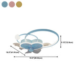 Modern Kids Room Love Heart Ring Ceiling Fan with Light #size