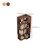 Modern Kids Room Open Back Vertical Wood Corner Bookshelf #size
