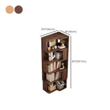 Modern Kids Room Open Back Vertical Wood Corner Bookshelf Image - 17