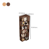 Modern Kids Room Open Back Vertical Wood Corner Bookshelf Image - 18