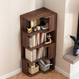 Modern Kids Room Open Back Vertical Wood Corner Bookshelf Image - 6