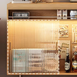 Modern L shape Counter Height Bar Table with Storage Cabinet Image - 9