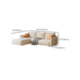 Modern L-Shape Fabric Living Room Beige Large Sofa #size