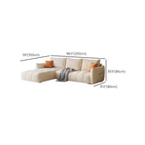 Modern L-Shape Fabric Living Room Beige Large Sofa Image - 12