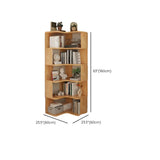 Modern L-Shape Natural Finish Wood Corner Bookcase Image - 16