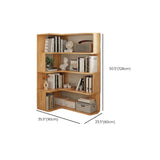 Modern L-Shape Natural Finish Wood Corner Bookcase Image - 20