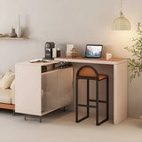 Modern L-Shaped Extendable Bar Table with Storage Image - 2