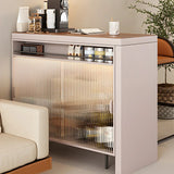 Modern L-Shaped Extendable Bar Table with Storage Image - 4
