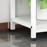 Modern Large Metal Wood Floor Storage Plant Stand White Image - 10