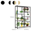 Modern Large Metal Wood Floor Storage Plant Stand White Image - 14