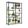 Modern Large Metal Wood Floor Storage Plant Stand White Image - 5