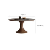 Modern Lazy Susan Stone Round Gray Wood Dining Table Image - 8