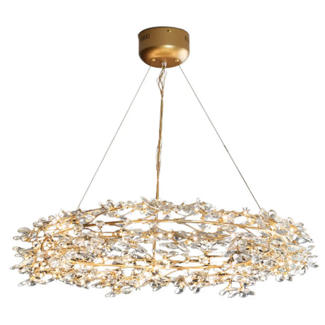 Modern Leaf And Floral Ring Crystal Chandelier Image - 4