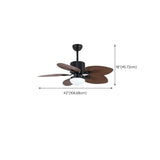 Chic Leaf Shape Blade Remote Ceiling Fan with Light #size