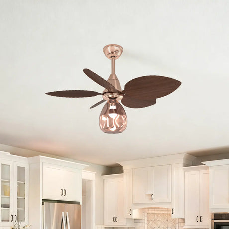 Modern Leaf Remote Control Adjustable Ceiling Fan Light Image - 1