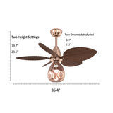 Modern Leaf Remote Control Adjustable Ceiling Fan Light #size