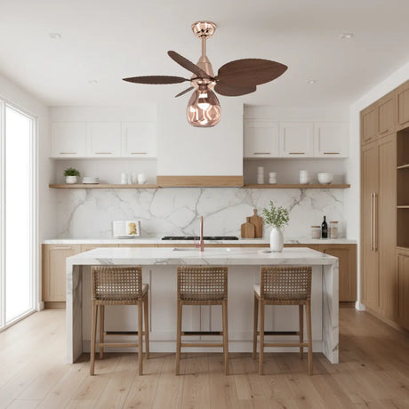 Modern Leaf Remote Control Adjustable Ceiling Fan Light Image - 2