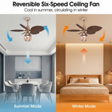 Modern Leaf Remote Control Adjustable Ceiling Fan Light Image - 6