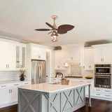 Modern Leaf Remote Control Adjustable Ceiling Fan Light Image - 7