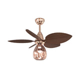 Modern Leaf Remote Control Adjustable Ceiling Fan Light Image - 9