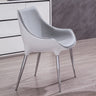 Modern Leather Armless Upholstered Solid Back Dining Chair Image - 2