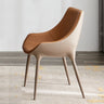 Modern Leather Armless Upholstered Solid Back Dining Chair Image - 3