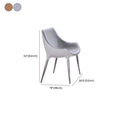 Modern Leather Armless Upholstered Solid Back Dining Chair #size