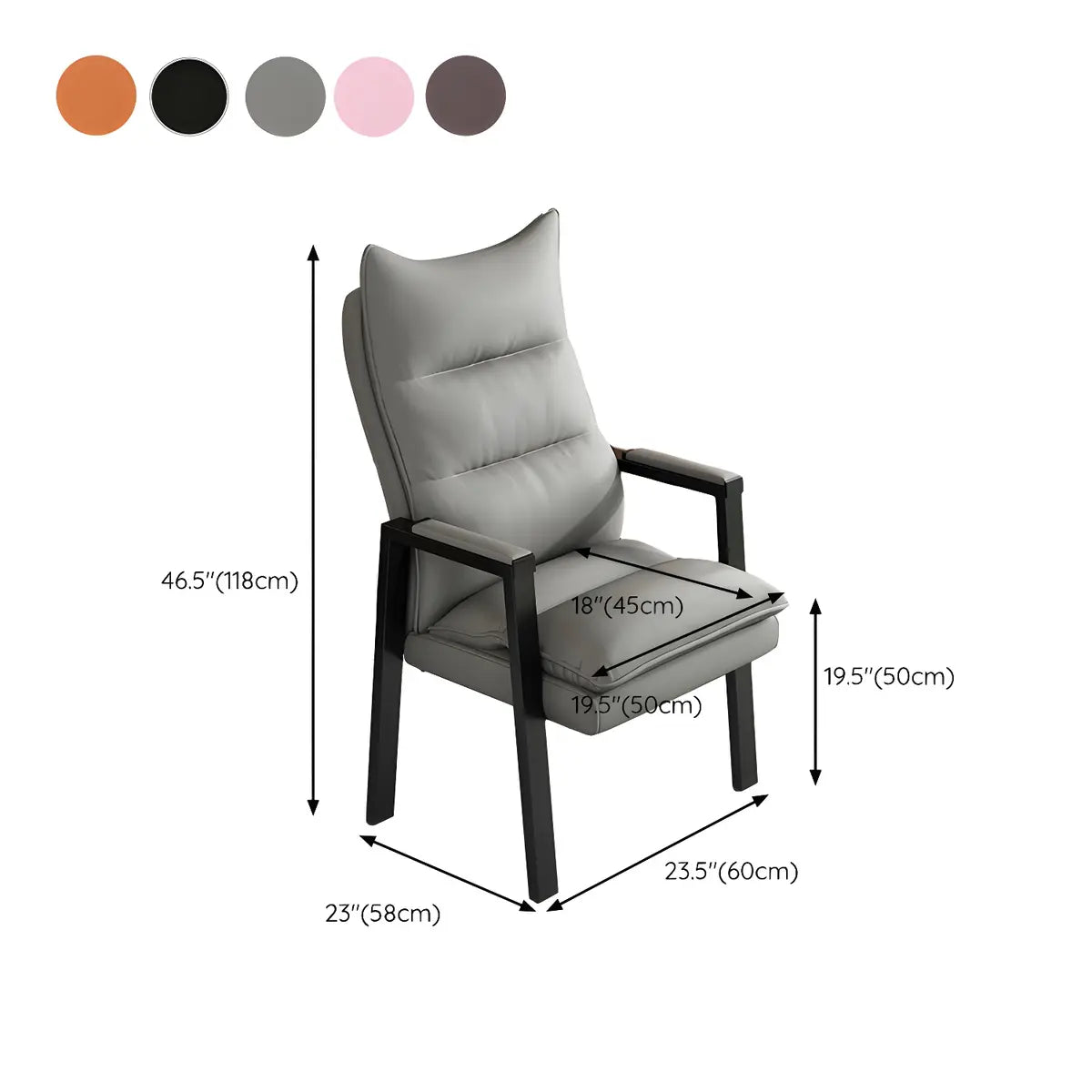 Modern Leather Black Ergonomic Waterproof Office Chair 