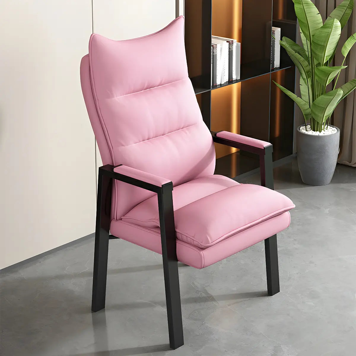 Modern Leather Black Ergonomic Waterproof Office Chair Image - 4