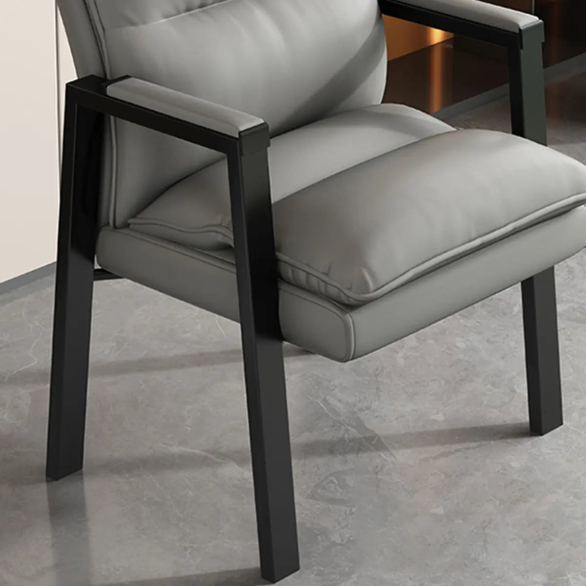 Modern Leather Black Ergonomic Waterproof Office Chair Image - 7