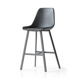 Modern Leather Counter Height Bar Stool with High Back Image - 13