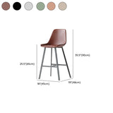Modern Leather Counter Height Bar Stool with High Back #size
