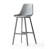 Modern Leather Counter Height Bar Stool with High Back Image - 2