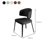 Modern Leather Curved Wingback Upholstered Dining Chairs #size