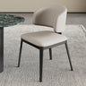 Modern Leather Curved Wingback Upholstered Dining Chairs Image - 2