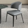Modern Leather Curved Wingback Upholstered Dining Chairs Image - 3