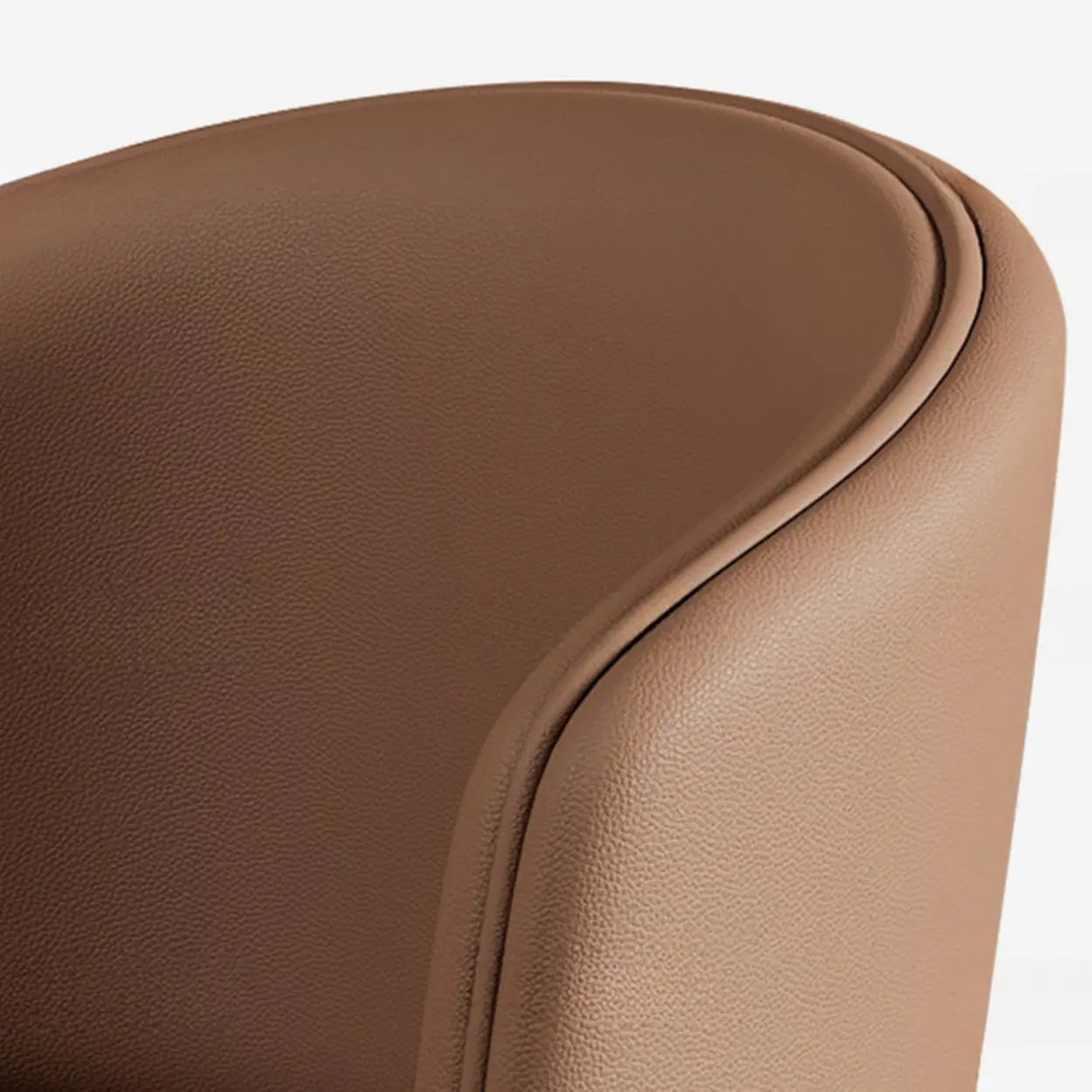 Modern Leather Curved Wingback Upholstered Dining Chairs Image - 4