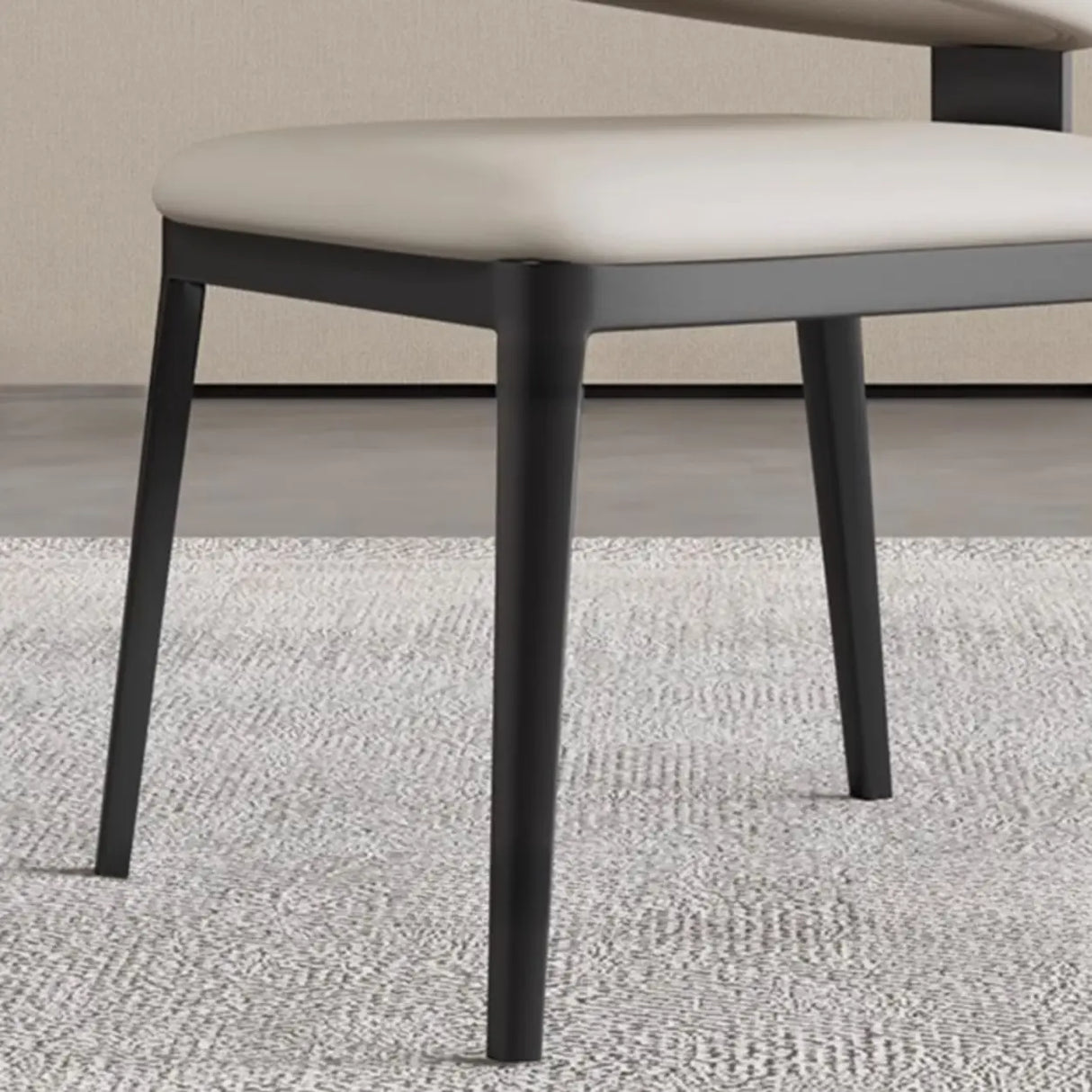 Modern Leather Curved Wingback Upholstered Dining Chairs Image - 6