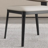 Modern Leather Curved Wingback Upholstered Dining Chairs Image - 6