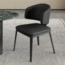 Modern Leather Curved Wingback Upholstered Dining Chairs Image - 9