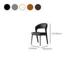 Modern Leather Ergonomic Curved Back Upholstered Dining Chair #size