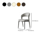 Modern Leather Ergonomic Curved Back Upholstered Dining Chair Image - 12