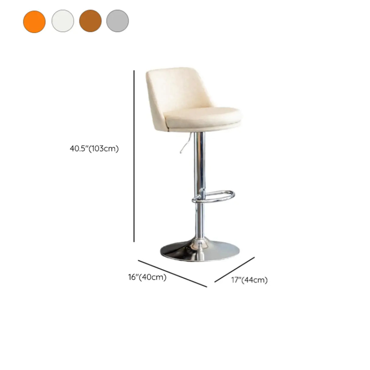 Modern Leather Low Back Footrest Adjustable Swivel Bar Stool 