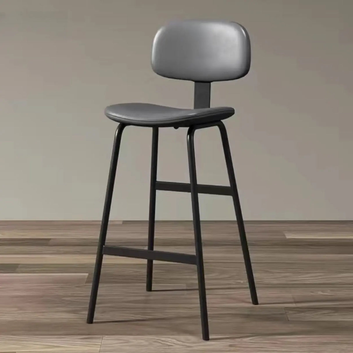 Modern Leather Low Back Saddle Counter Height Bar Stool Image - 3