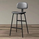 Modern Leather Low Back Saddle Counter Height Bar Stool Image - 3